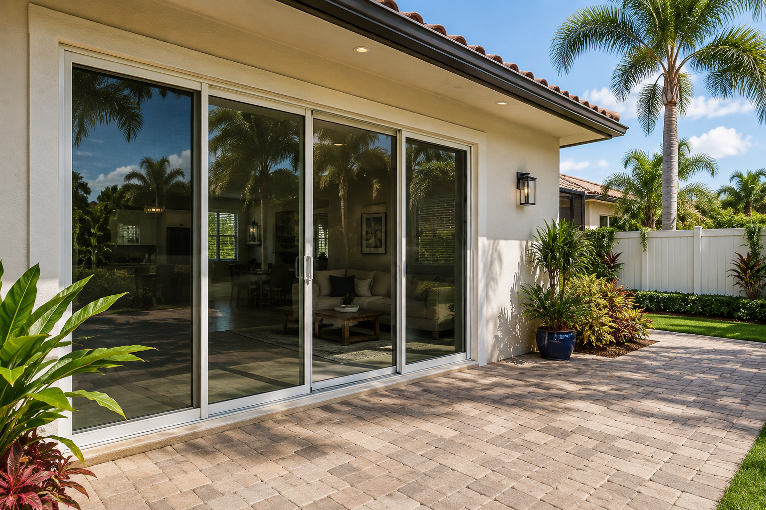 Illustrative sliding glass-door panels